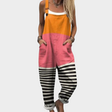 Färgblock Latzhose med ränder