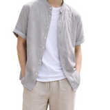 Camisa de Verano de Algodón y Lino