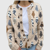 Charlotte™ | Cardigan med katttryck