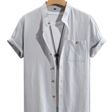 Camisa casual de manga corta de algodón premium para Hombre
