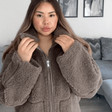 Elsie | Teddyjacka i fleece med dragkedja