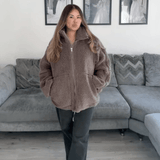 Elsie | Teddyjacka i fleece med dragkedja