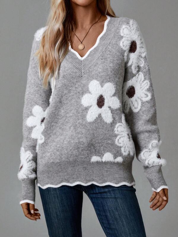 Belinha – Blommig blus med V-ringning – bild 6