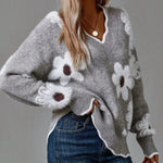 Belinha – Blommig blus med V-ringning – bild 2