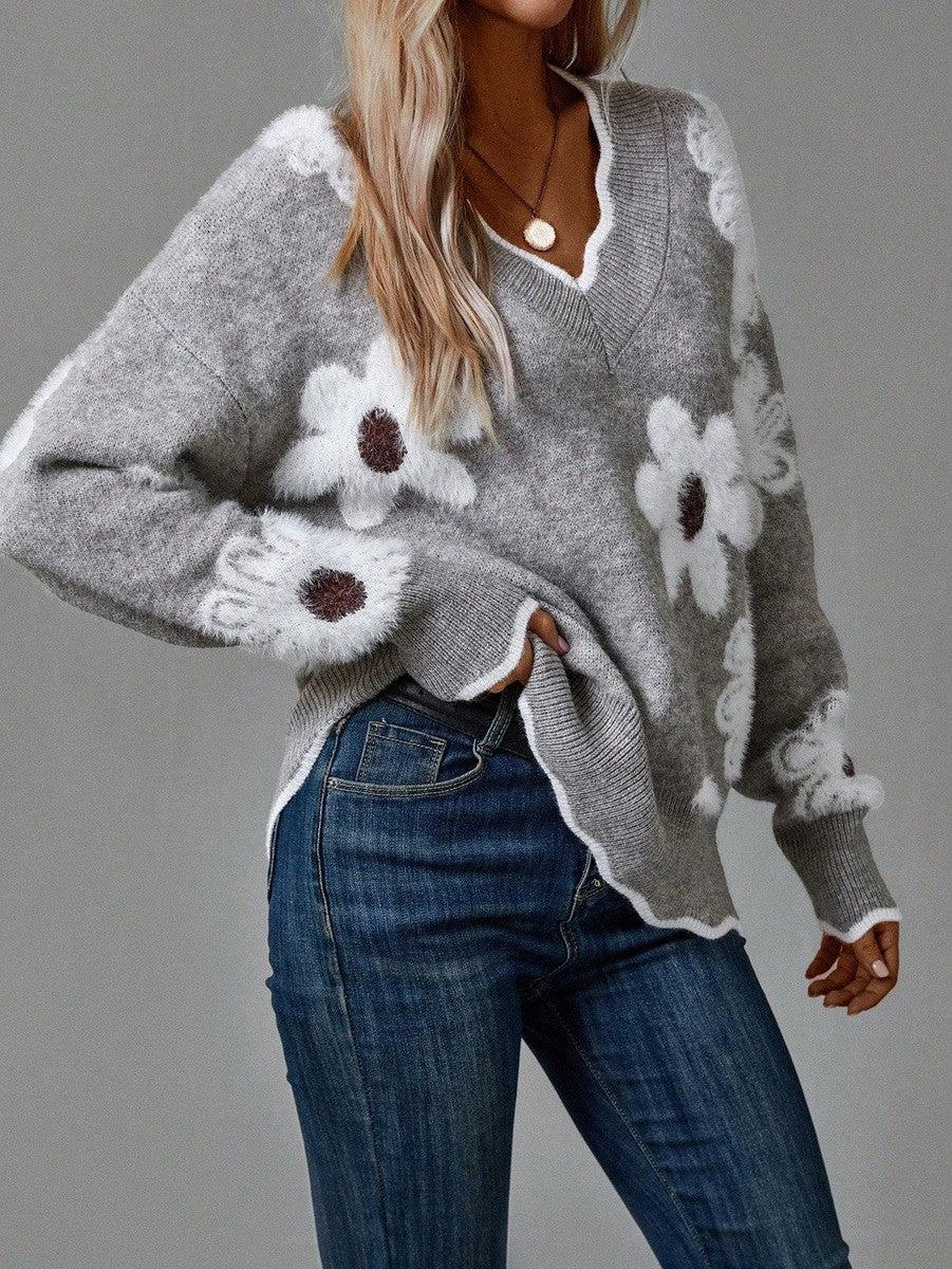 Belinha – Blommig blus med V-ringning – bild 7