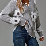 Belinha – Blommig blus med V-ringning – bild 7