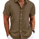 Camisa Intemporal de manga corta en algodón premium para Hombre