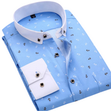 Camisa de estampado marino de algodón premium para Hombre