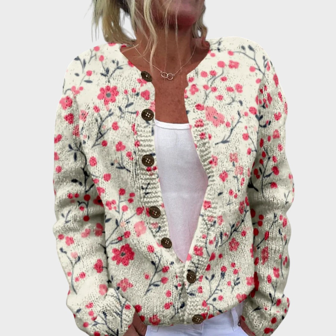 Catarina – Blommig cardigan för hösten