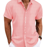 Camisa Intemporal de manga corta en algodón premium para Hombre