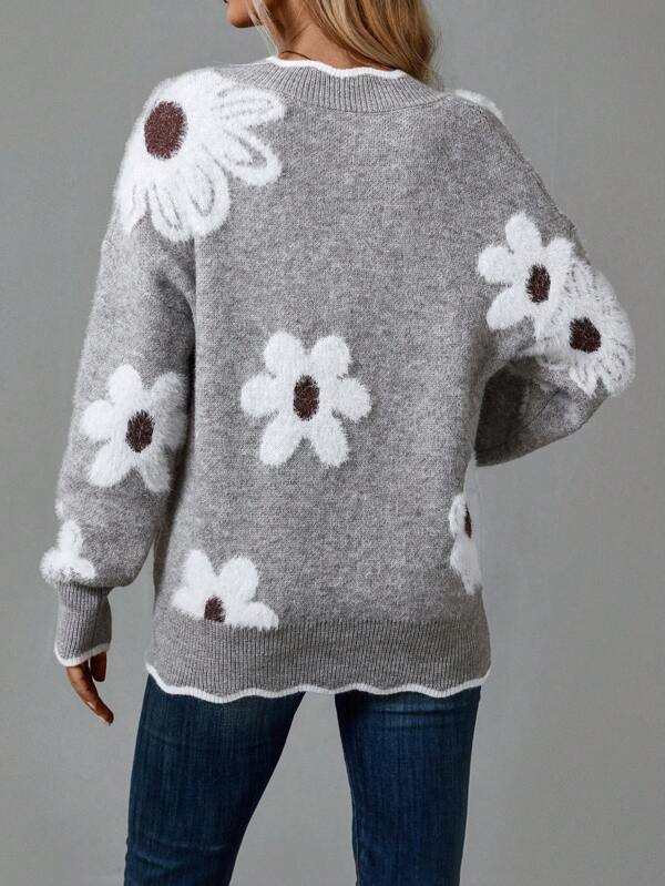 Belinha – Blommig blus med V-ringning – bild 3