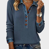 Ravit – Stickad blus med jeanskrage – bild 2