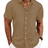 Camisa Intemporal de manga corta en algodón premium para Hombre