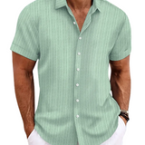 Camisa Intemporal de manga corta en algodón premium para Hombre