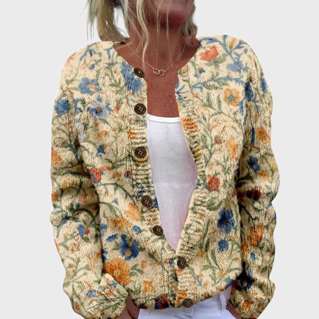 Cláudia – Blommig cardigan för hösten