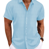 Camisa Intemporal de manga corta en algodón premium para Hombre