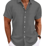 Camisa Intemporal de manga corta en algodón premium para Hombre