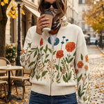 Wrenna – Cardigan med dragkedja och ängsblommor – bild 2