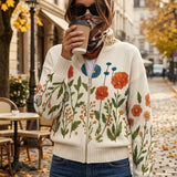 Wrenna – Cardigan med dragkedja och ängsblommor – bild 2