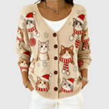 Bekväm stickad cardigan med knappar