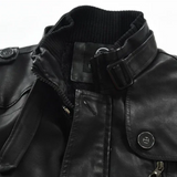 Chaqueta de Moto de Cuero Larga y Elegante