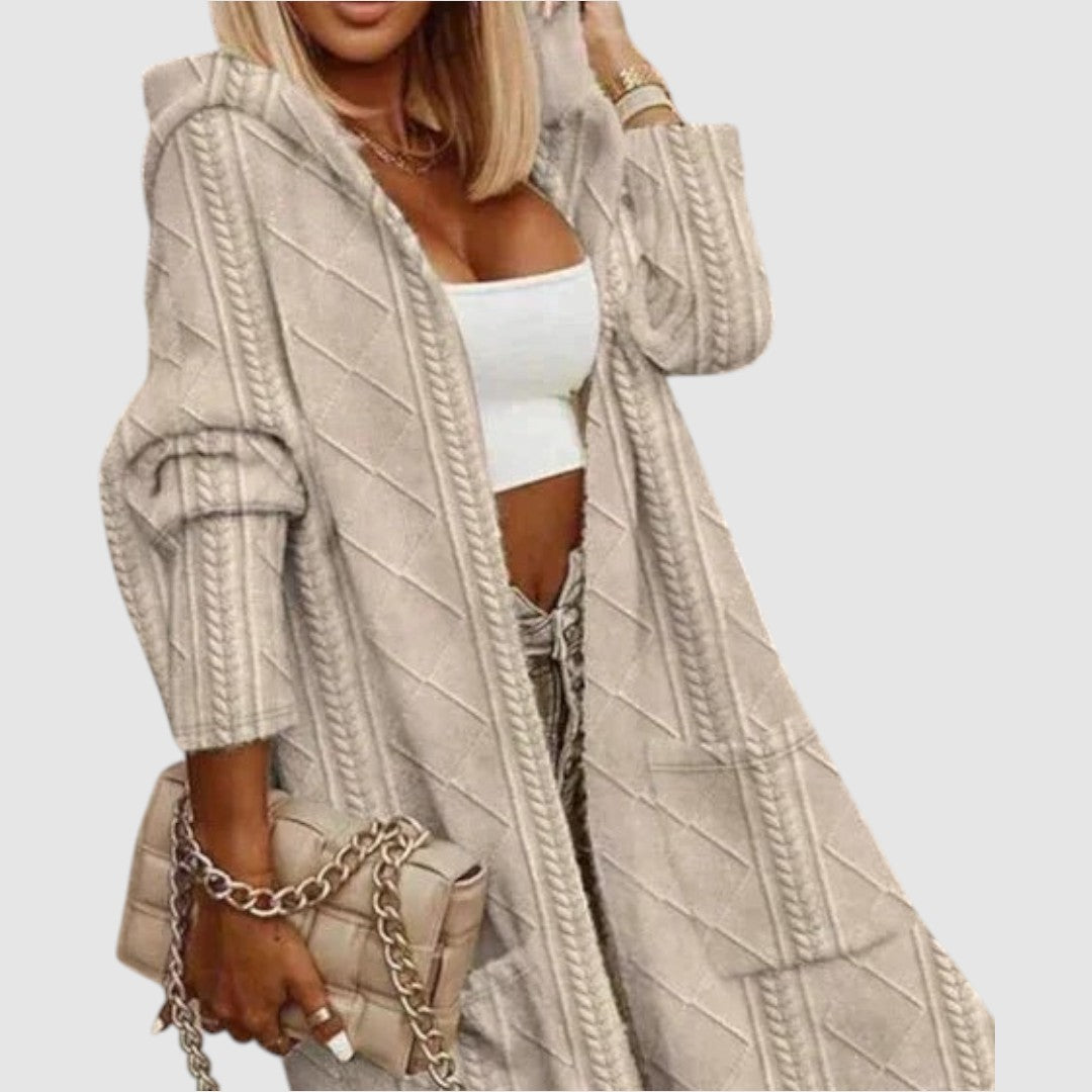 Lucie – Lång cardigan med huva