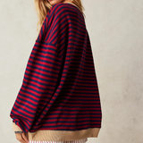Hazel | Oversized randig stickad tröja
