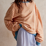 Hazel | Oversized randig stickad tröja