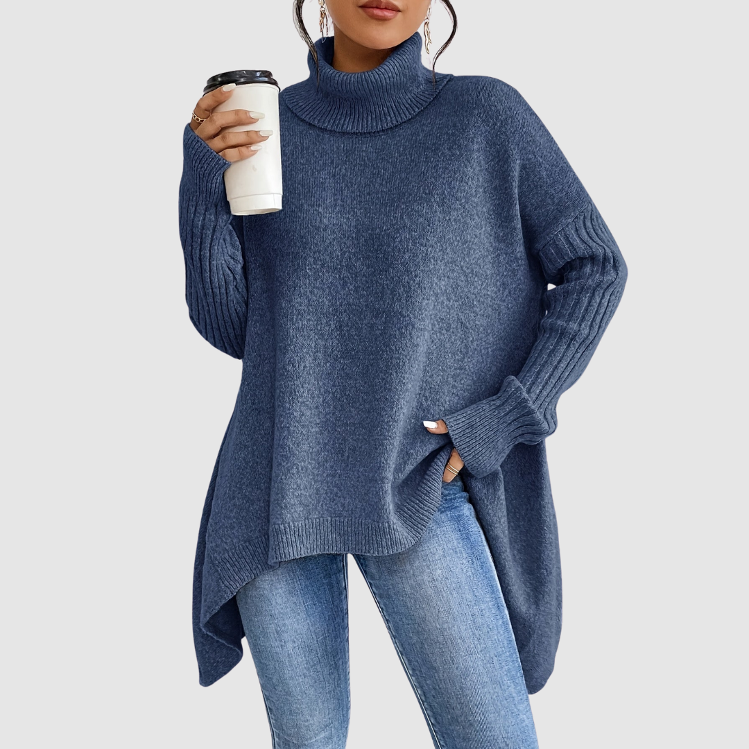 Barbora – Oversize tröja med hög krage