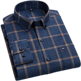 Camisa de cuadros de algodón premium para Hombre – Rojo