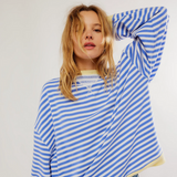 Hazel | Oversized randig stickad tröja