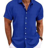 Camisa Intemporal de manga corta en algodón premium para Hombre