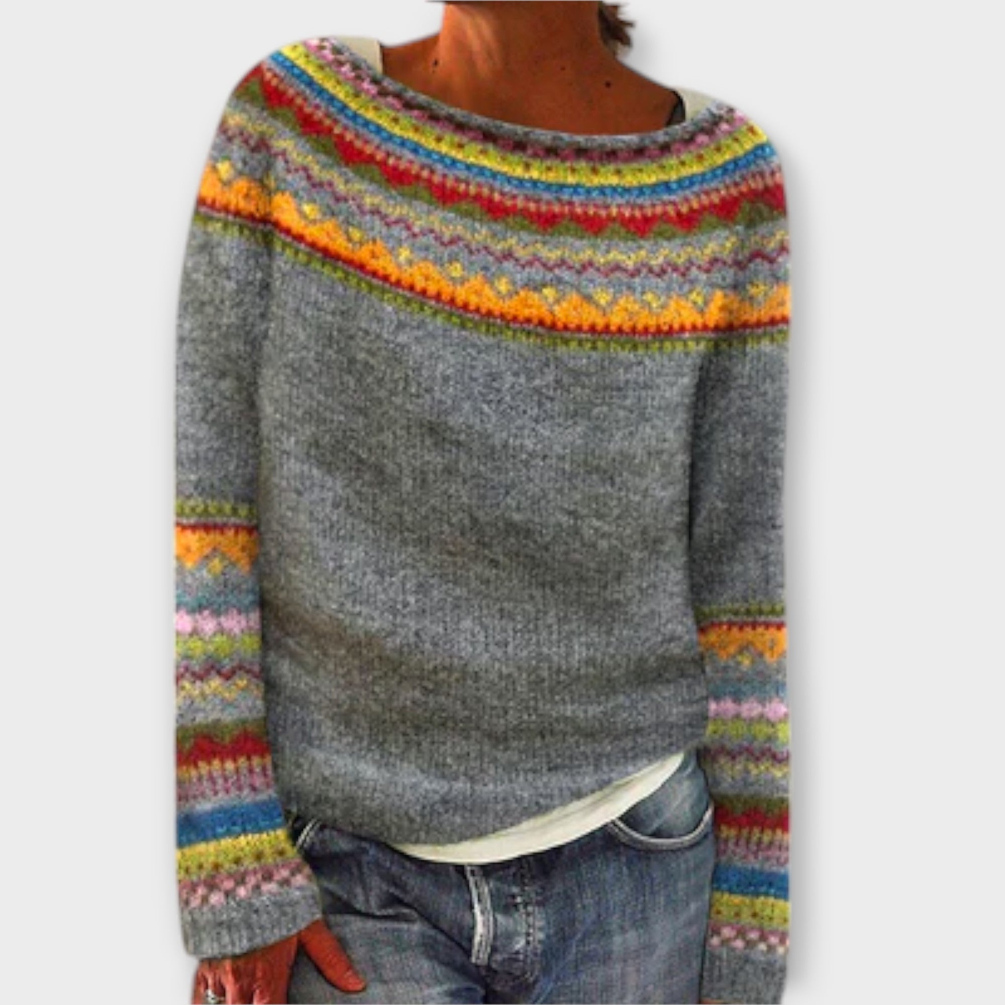 Stickad tröja i vintagestil