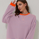 Hazel | Oversized randig stickad tröja
