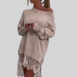 Elsie | Kabelstickad off shoulder-tröja