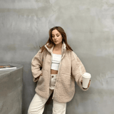 Elsie | Teddyjacka i fleece med dragkedja