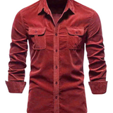 Camisa premium de algodón para Hombre – Rojo