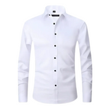 Camisa stretch antiarrugas de algodón premium para Hombre – Blanco