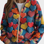 Valentine – Cardigan med färgglada hjärtan