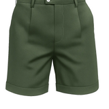 Pantalones cortos para hombres con pliegues y bolsillos – verdes y versátiles