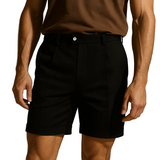 Pantalones cortos para hombres con pliegues y bolsillos – negros y universales