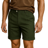 Pantalones cortos para hombres con pliegues y bolsillos – verdes y versátiles