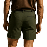 Pantalones cortos para hombres con pliegues y bolsillos – verdes y versátiles
