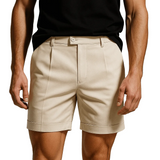 Pantalones cortos para hombres con pliegues y bolsillos – blanco roto y universales