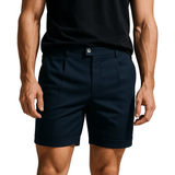 Shorts para hombres con pliegues y bolsillos – Azul marino y universales