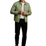Chaqueta Ligera de Twill para Hombres – Verde Lunares – Corte Clásico