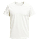 Camiseta de algodón para hombres – Transpirable de manga corta con cuello redondo – Blanca