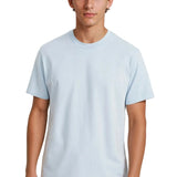 Camiseta de algodón para hombre – Transpirable de manga corta con cuello redondo – Azul brumoso