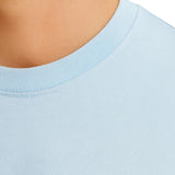 Camiseta de algodón para hombre – Transpirable de manga corta con cuello redondo – Azul brumoso
