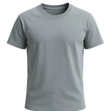 Camiseta de hombre de algodón – Transpirable de manga corta con cuello redondo – Gris hierro